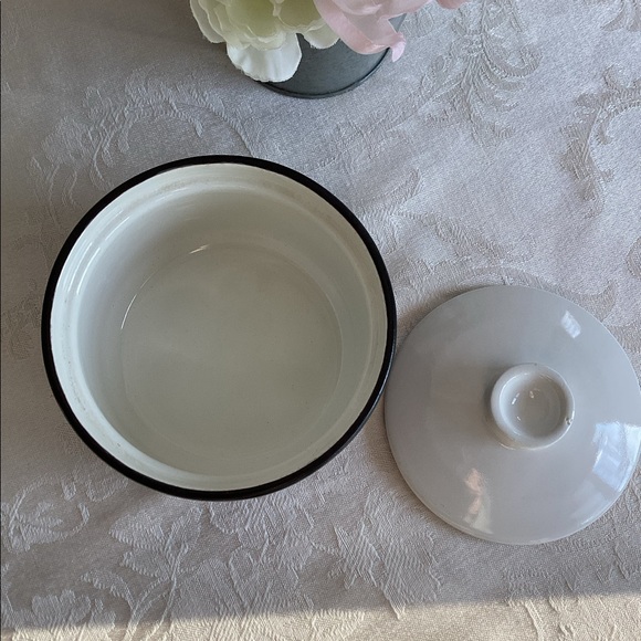 Vintage Rare 1960’s Mikasa Terra Stone Ink Black Creamer Pitcher and Sugar Bowl - Picture 7 of 11